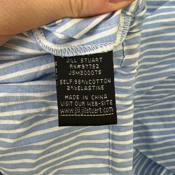 Jill Stuart • Striped Off The Shoulder Ruffle Crop Top - Picture 6 of 8